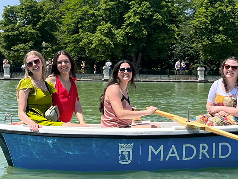 RSU students boating in Madrid.
