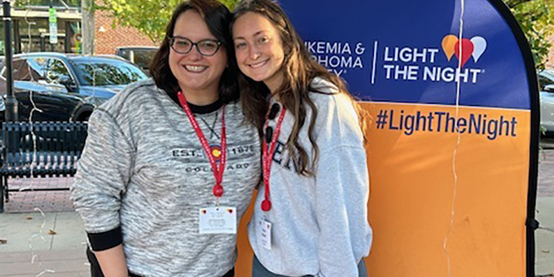 two women smiling