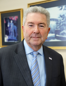 RSU President Emeritus Dr. Larry Rice, pictured in his office in spring 2024