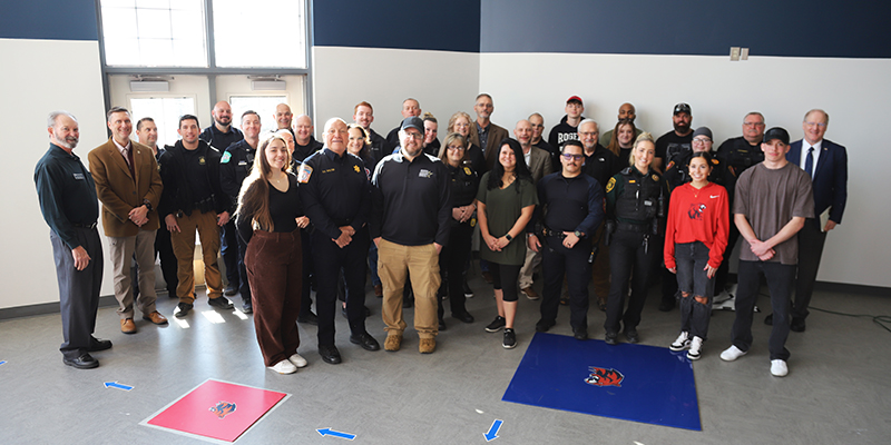 RSU faculty, staff, and students are joined by many members of the law enforcement community for a group photo